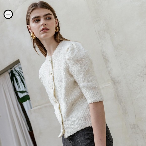 (Brand new)WConcept wool puff half sleeve cardigan - Picture 5 of 5